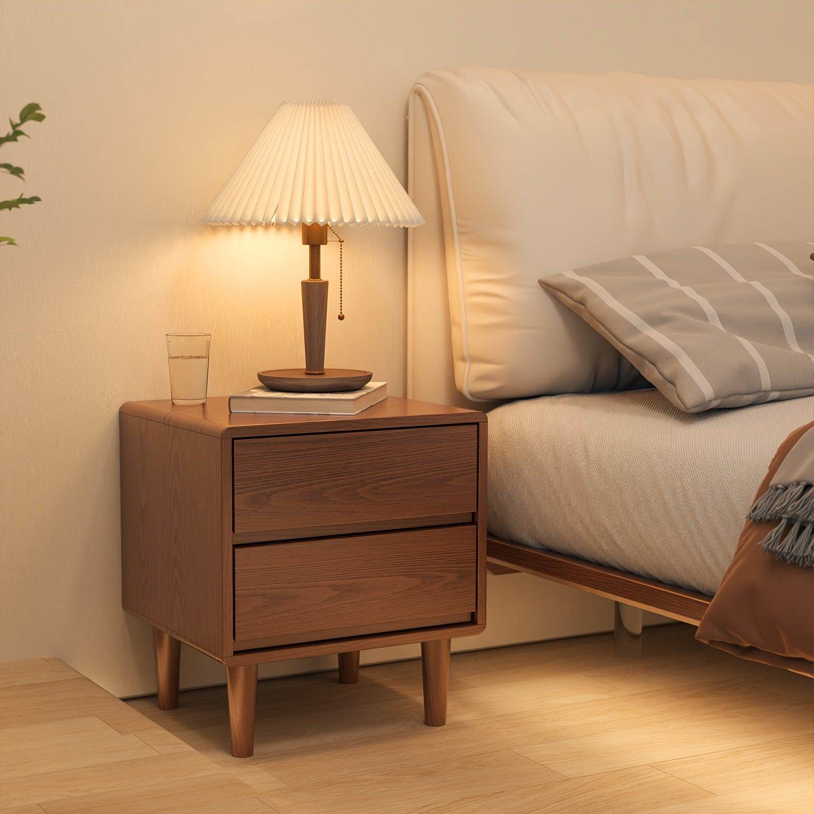 Solid Wood Nightstand with Drawers - My Store