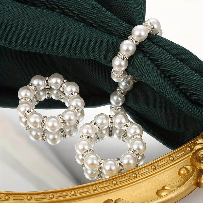 12pcs Elegant Pearl Napkin Rings - My Store
