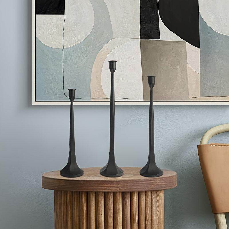 Black Iron Taper Candle Holder Set - My Store