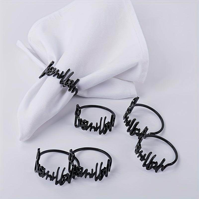 Set Of 6 Bismillah Letter Napkin Rings - My Store
