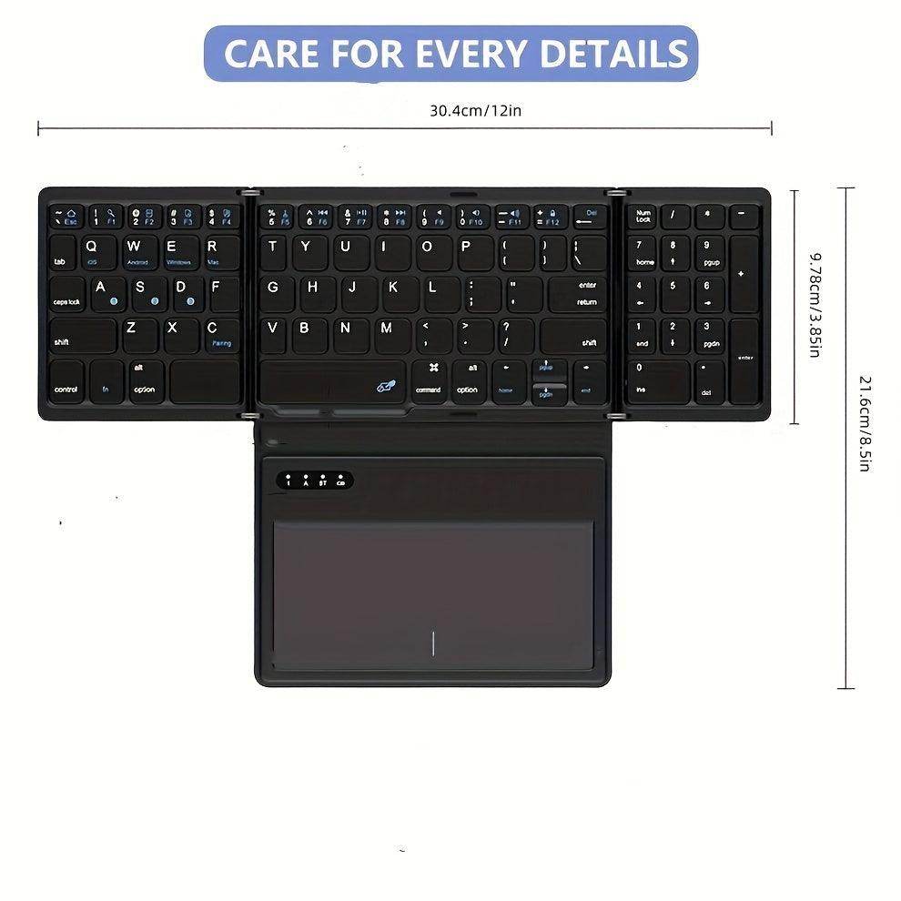 Compact Folding Wireless Keyboard – Touchpad & Rechargeable - My Store