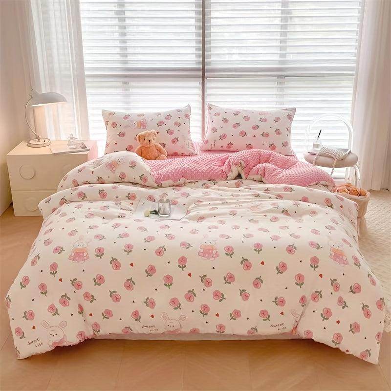 Pink Rose Floral - Warm Thick Blanket. - My Store