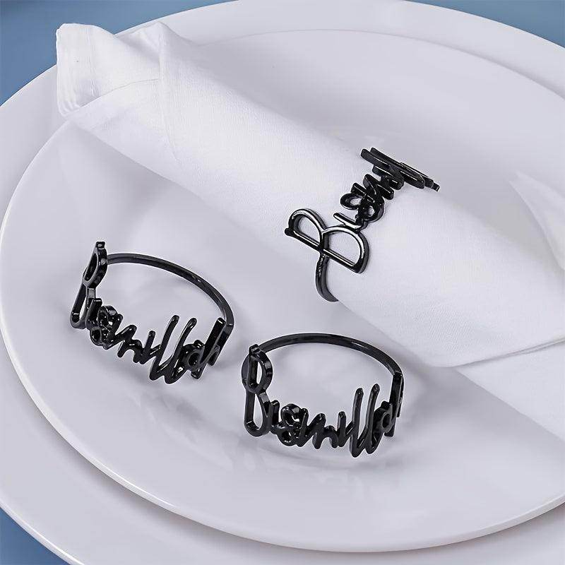 Set Of 6 Bismillah Letter Napkin Rings - My Store
