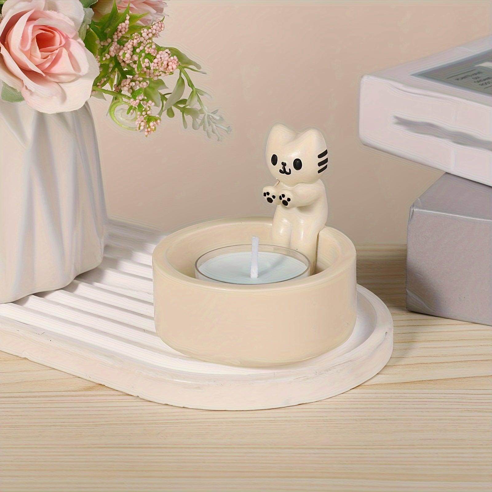 Charming Kitten & Panda Candle Holder - My Store
