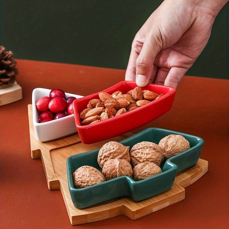 Ceramic Christmas Tree-Shaped Breakfast Tray Set - My Store