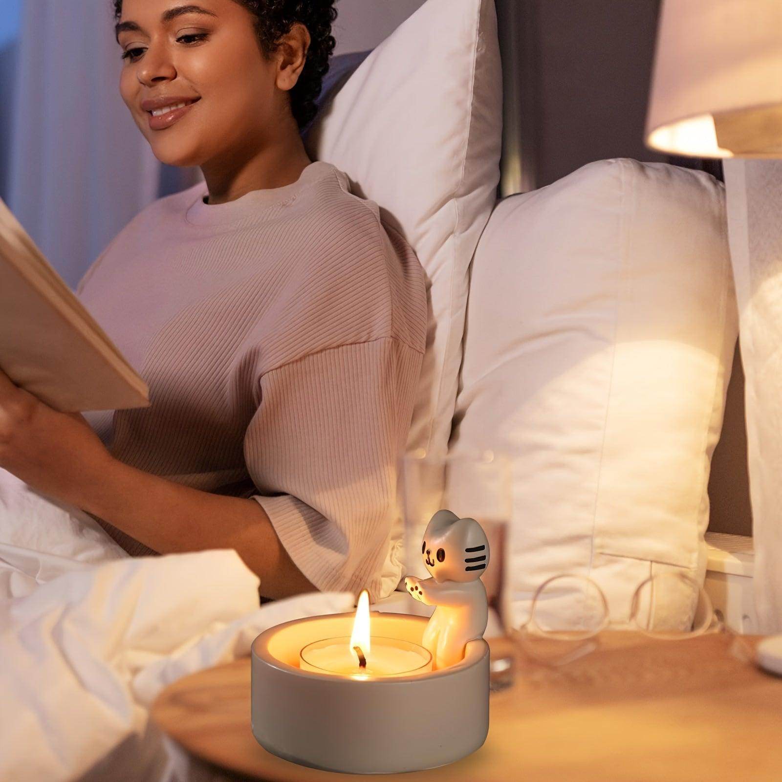 Charming Kitten & Panda Candle Holder - My Store