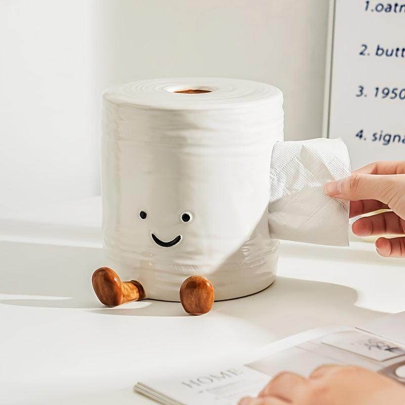 Porcelain Tissue Box - Cute Toilet Paper Shape - My Store