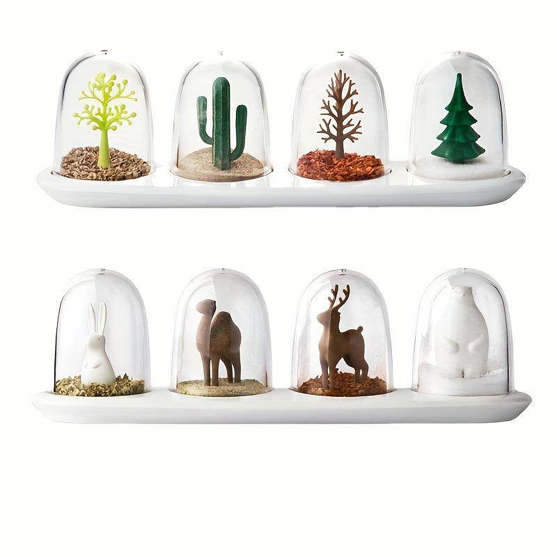 Creative Animal & Plant Theme Seasoning Jar Set (4 Bottles) - My Store