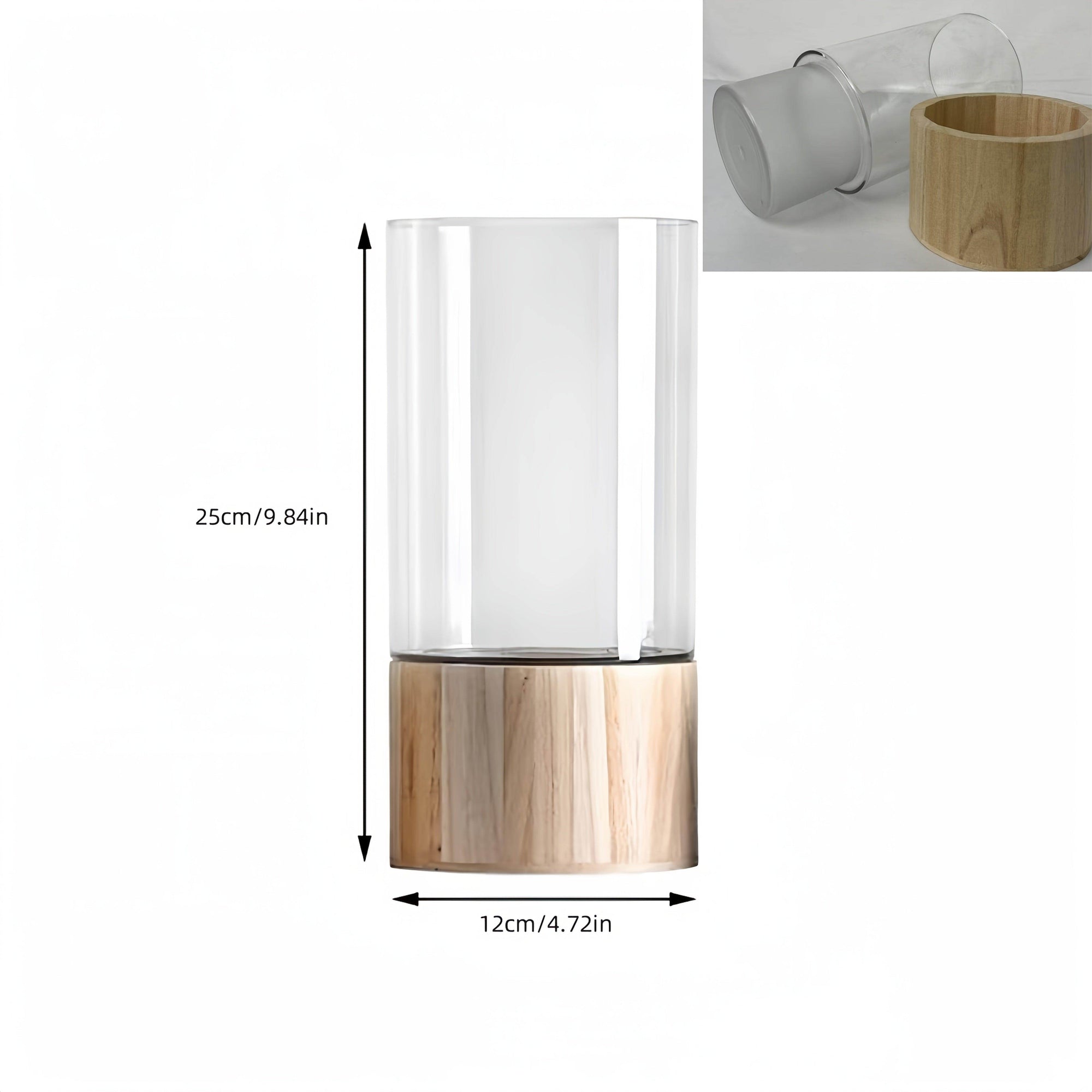 Acrylic Boho-Chic Vase with Wooden Base - My Store