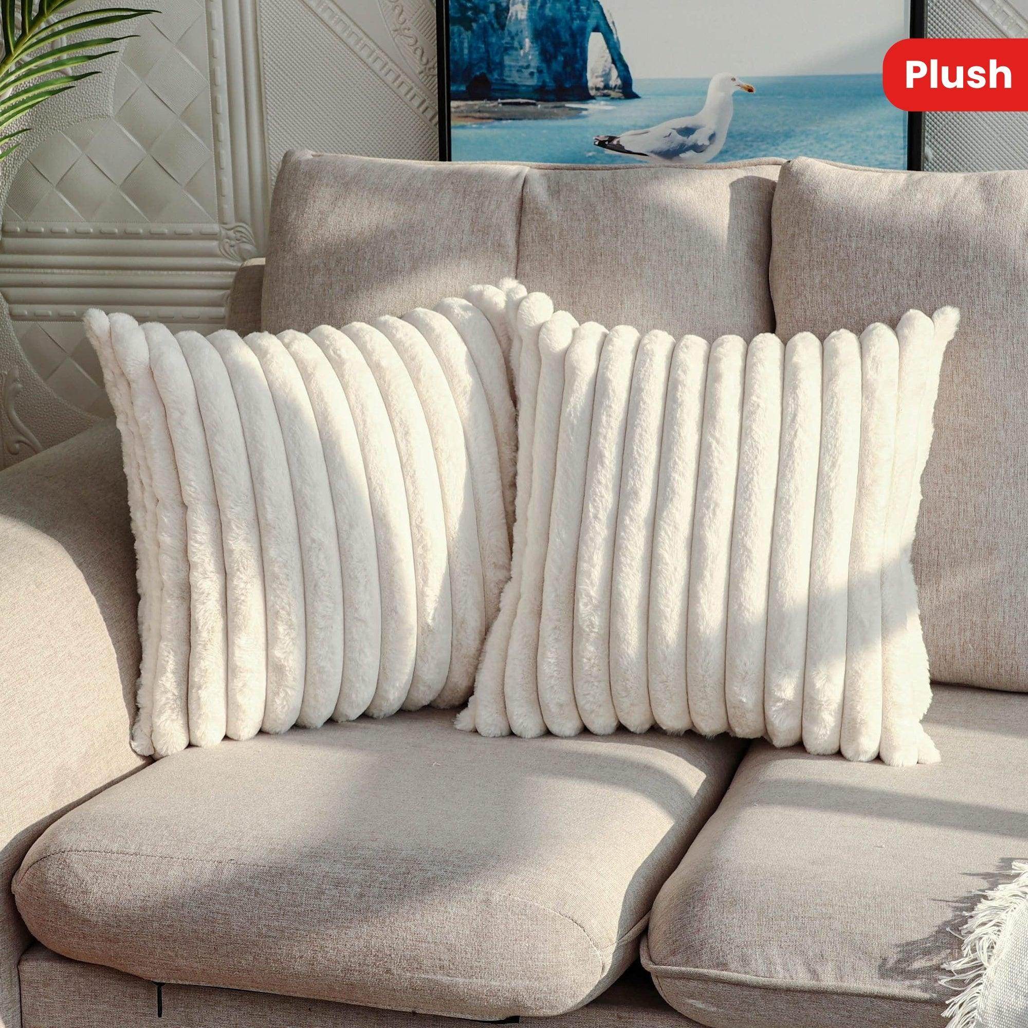 Luxury Faux Fur Plush Decorative Throw Pillow Covers (Pack of 2) - My Store