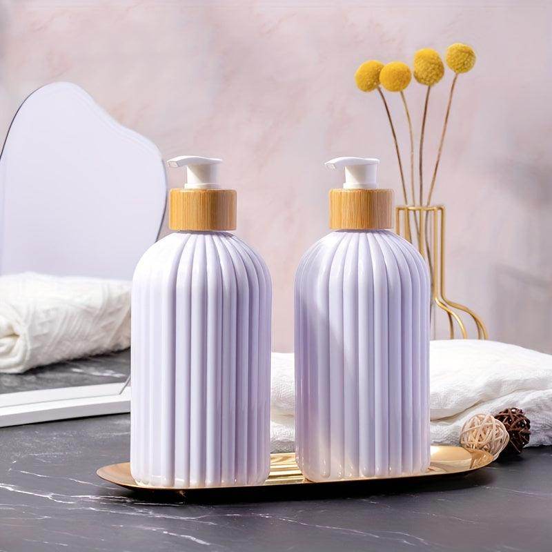 500ml Stripe Design Plastic Pump Bottle - My Store