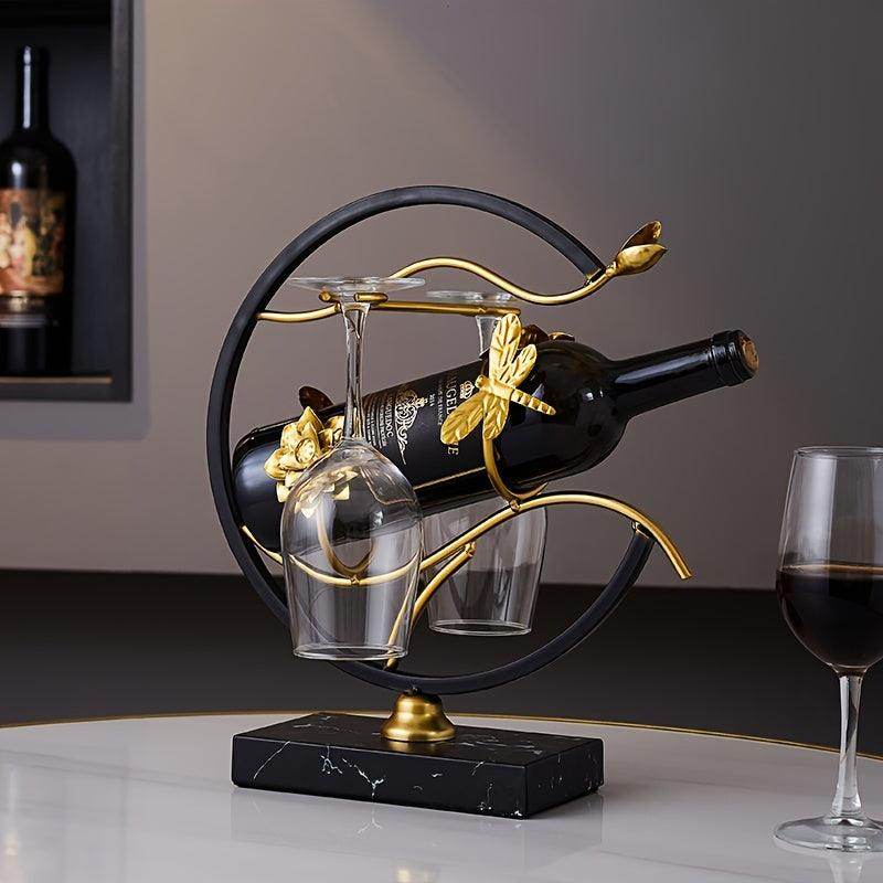 Elegant Metal Wine Rack & Glass Holder - My Store