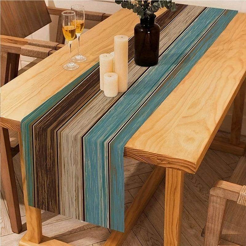 Farmhouse Wood Grain Table Runner & Placemat Set - My Store