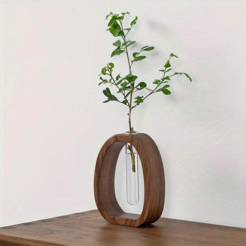 Walnut Solid Wood Flower Vase - My Store