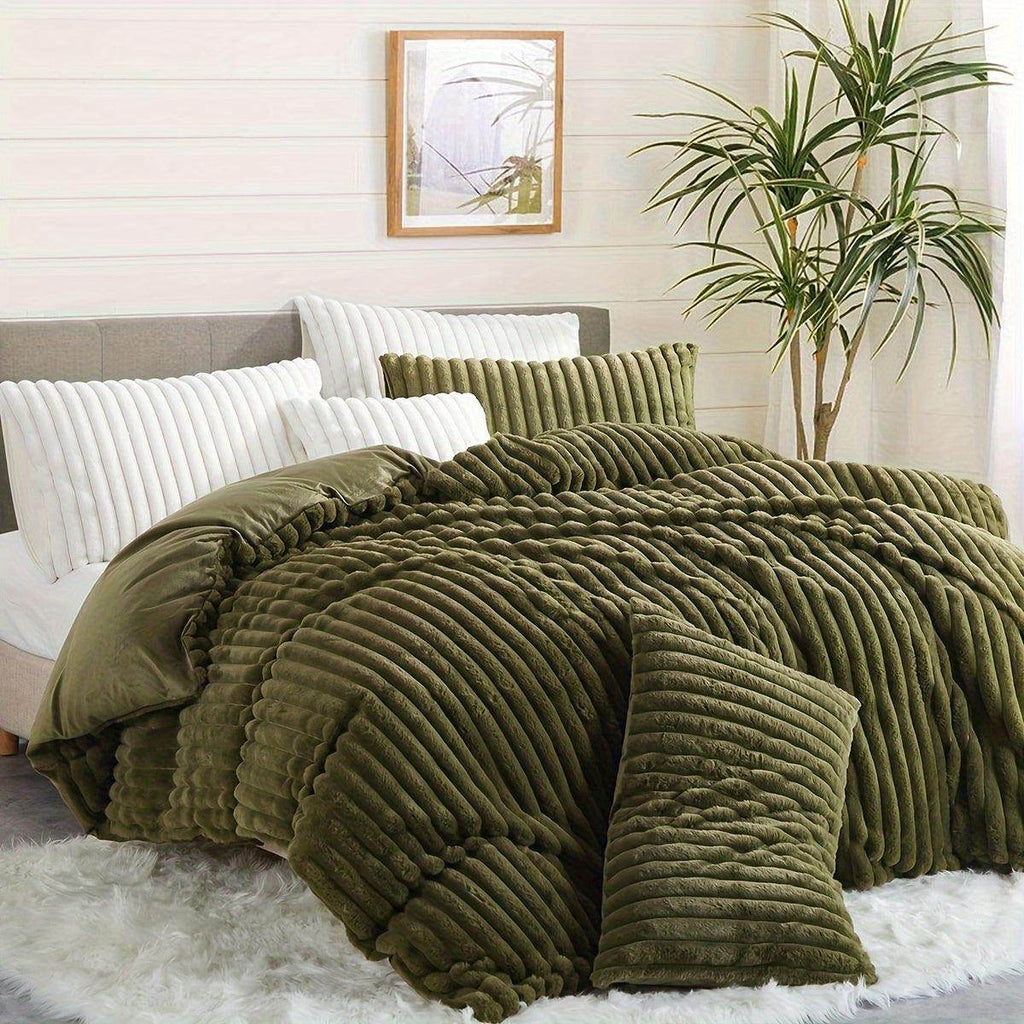Winter Faux Rabbit Fur Duvet Cover Set - My Store