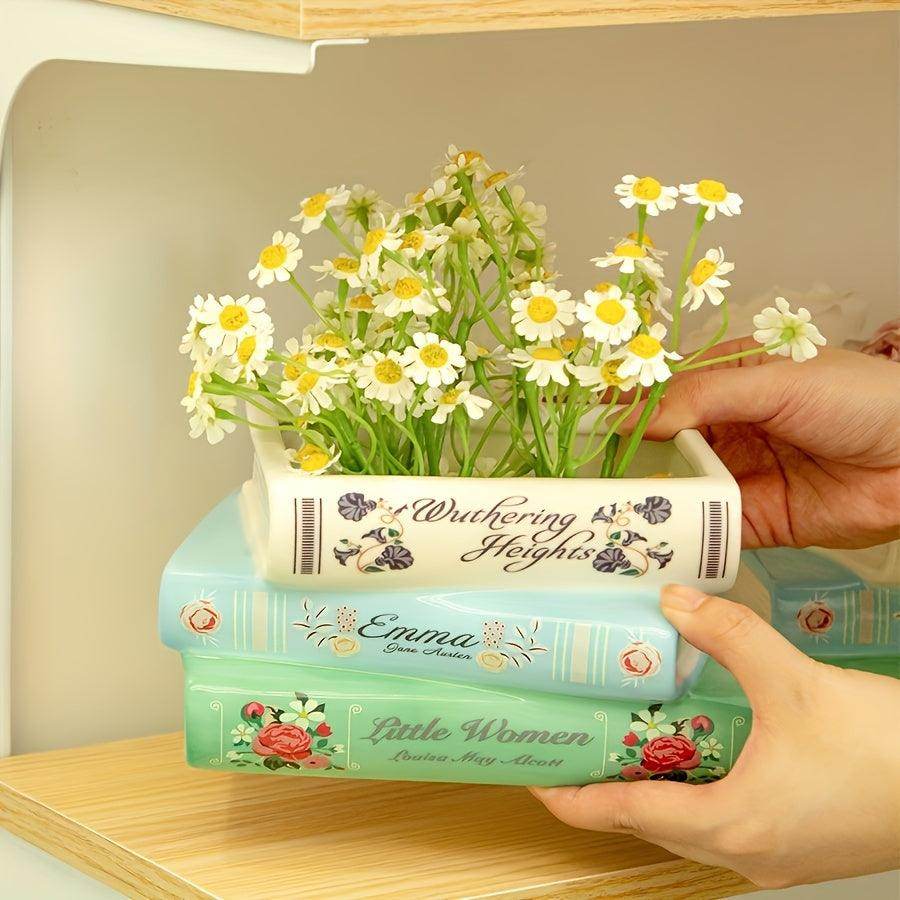 Creative Three-layer Ceramic Book Vase - My Store