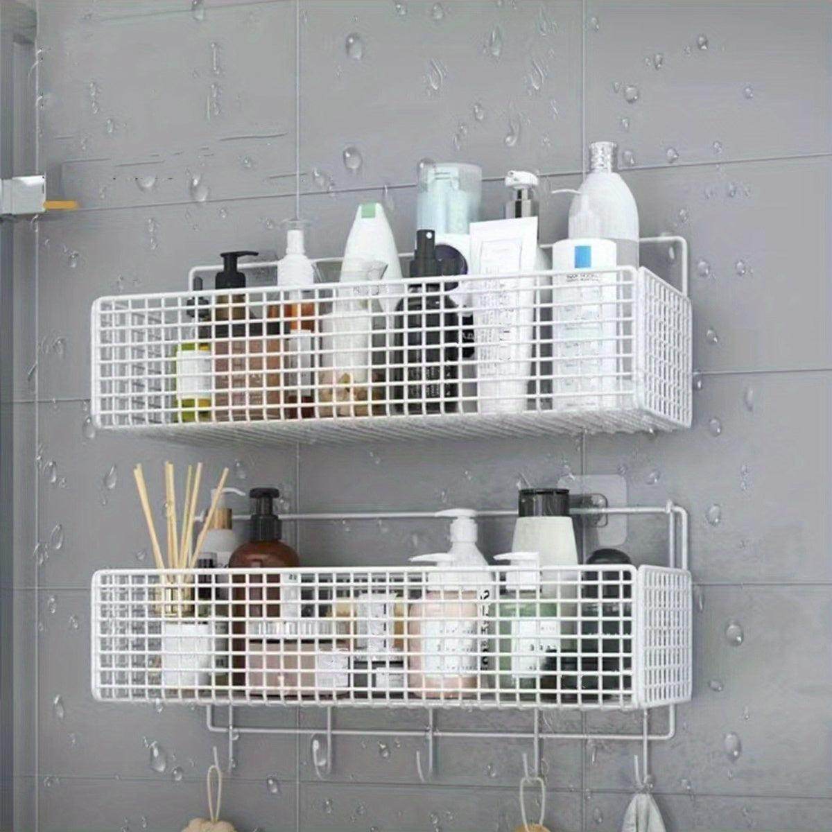 Wall-Mounted Bathroom Storage Rack with Golden Tubes - My Store