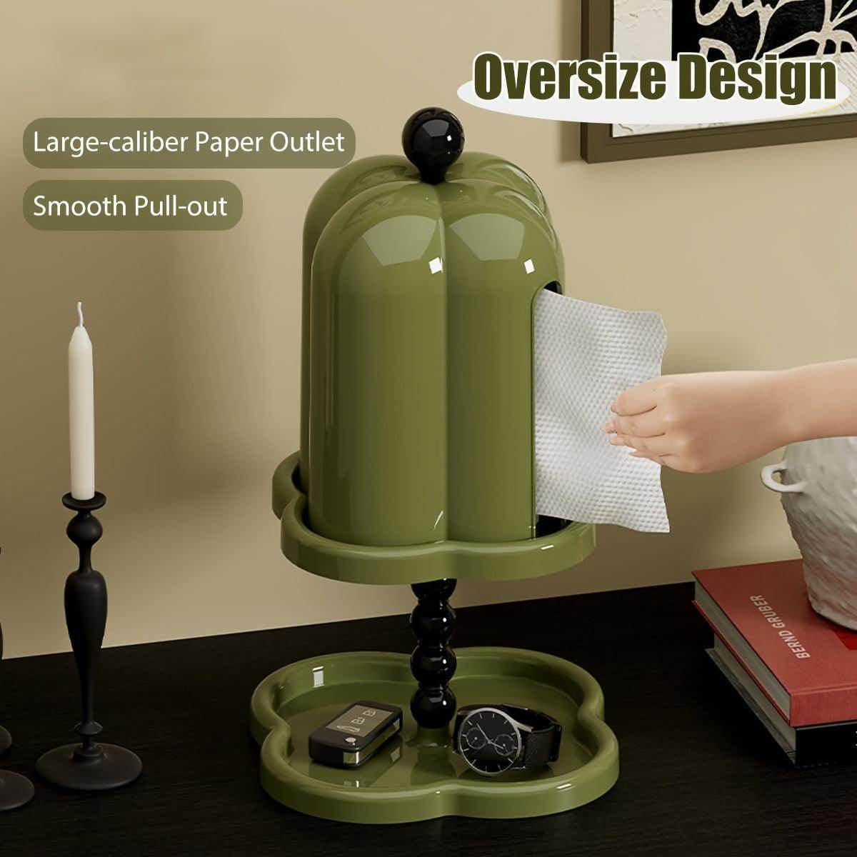 Green Retro Tissue Box with Storage Tray - My Store