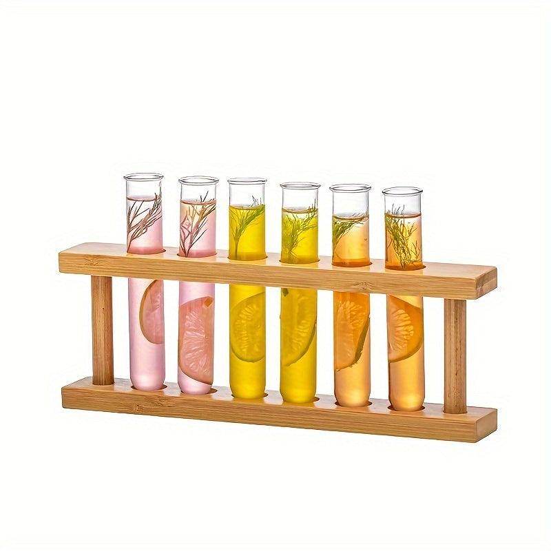Wooden Test Tube Cocktail Glass Set - My Store