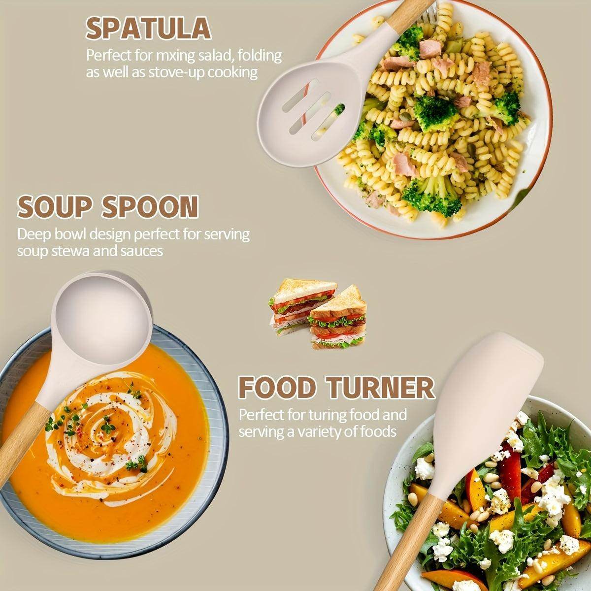 33pcs Silicone Utensil Set with Stand - My Store