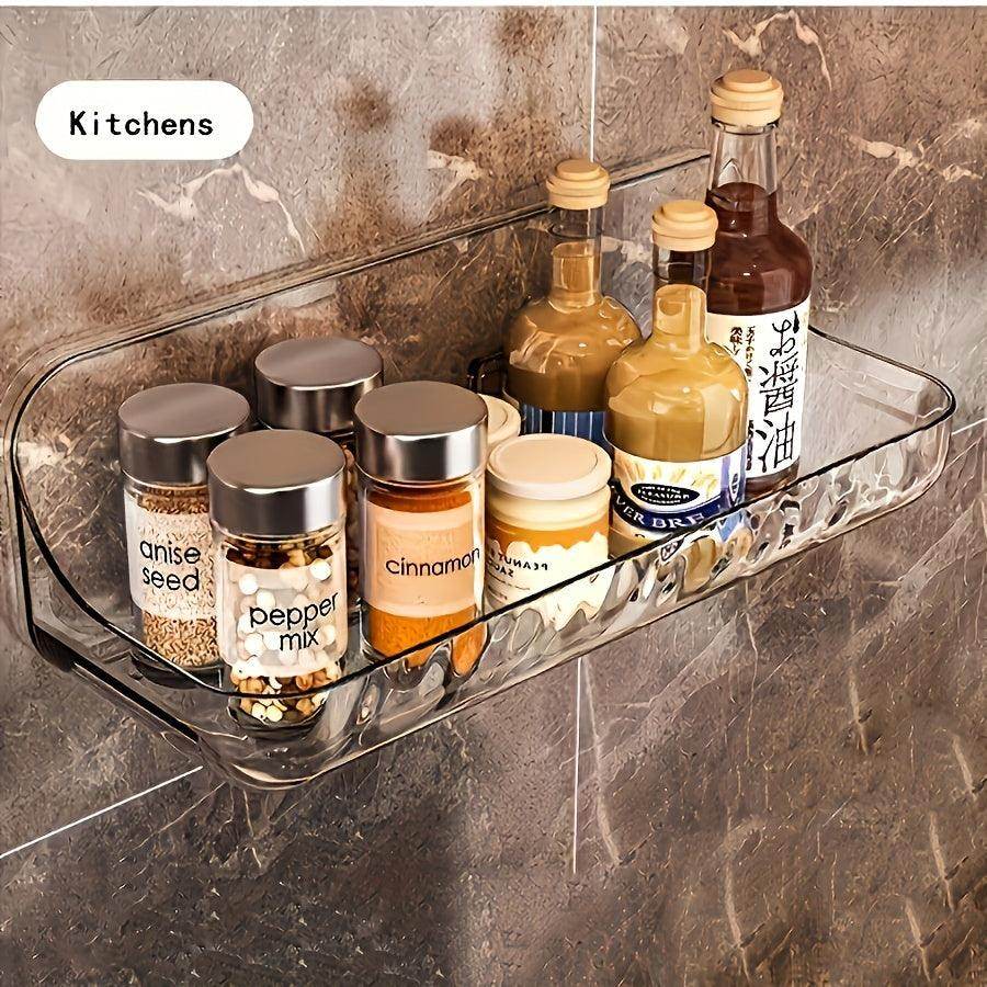 Wall-Mounted Transparent Resin Bathroom Organizer - My Store