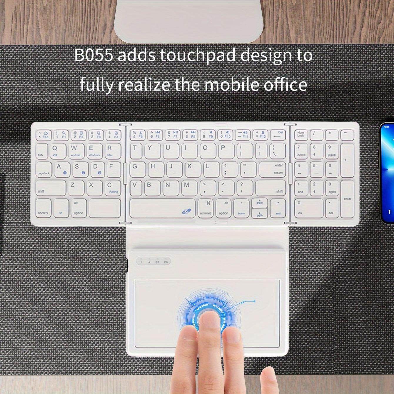 Compact Folding Wireless Keyboard – Touchpad & Rechargeable - My Store