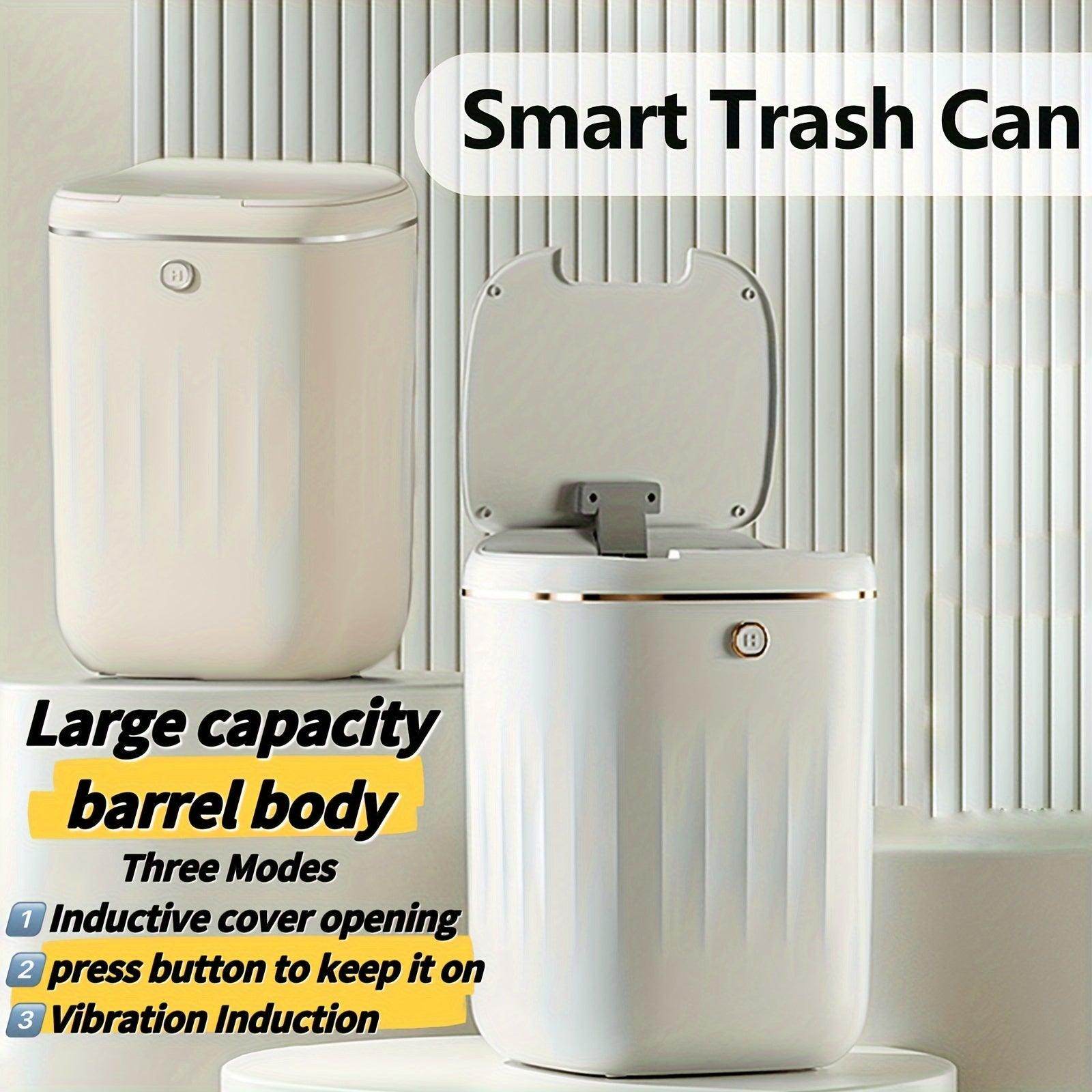 White/Cream Smart Trash Can - My Store