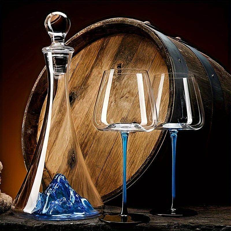 Elegant European Style Blue Ice Mountain Glass Decanter - My Store