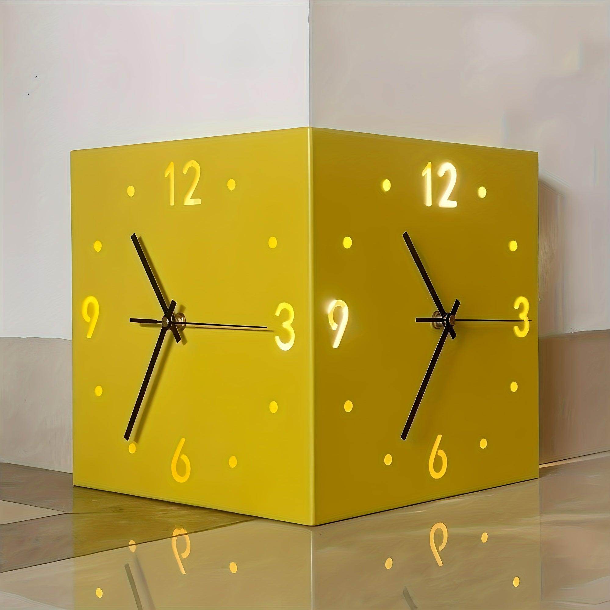 Luminous Dual-Sided Corner Wall Clock - My Store