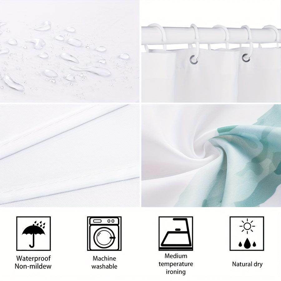 Greenery Cat Floral Potted Plants Shower Curtain - My Store