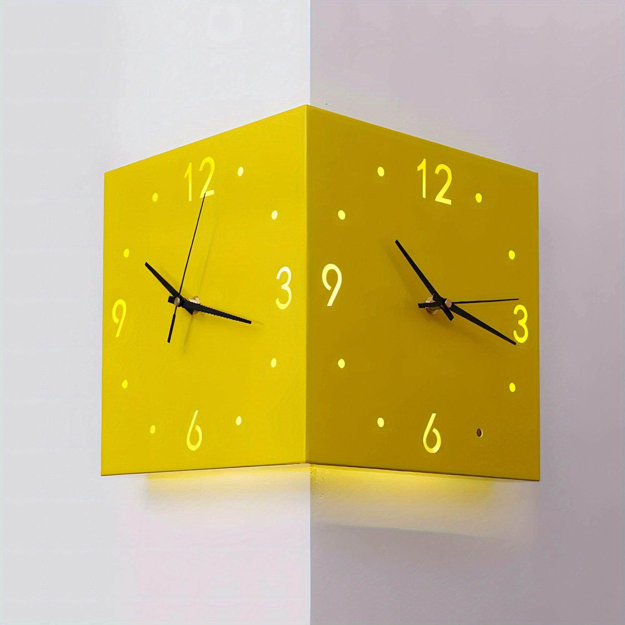 Luminous Dual-Sided Corner Wall Clock - My Store