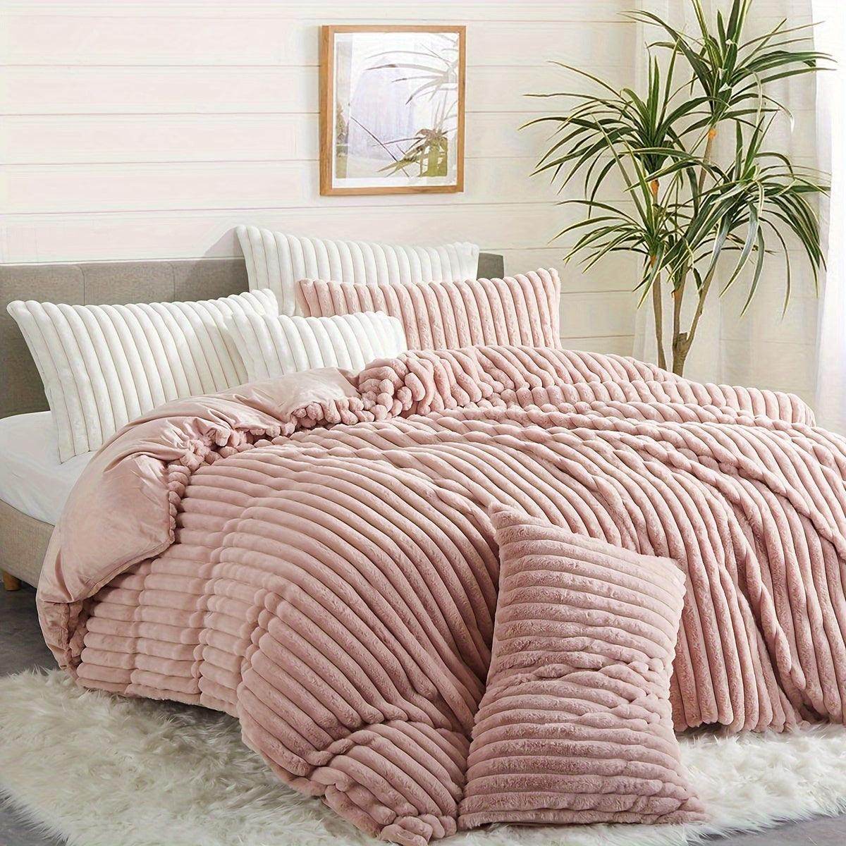 Winter Faux Rabbit Fur Duvet Cover Set - My Store