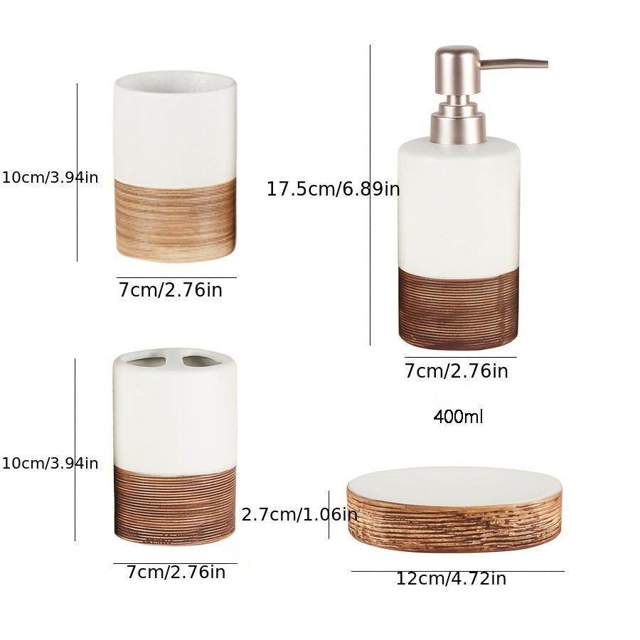 4-Piece Ceramic Bathroom Accessory Set - My Store
