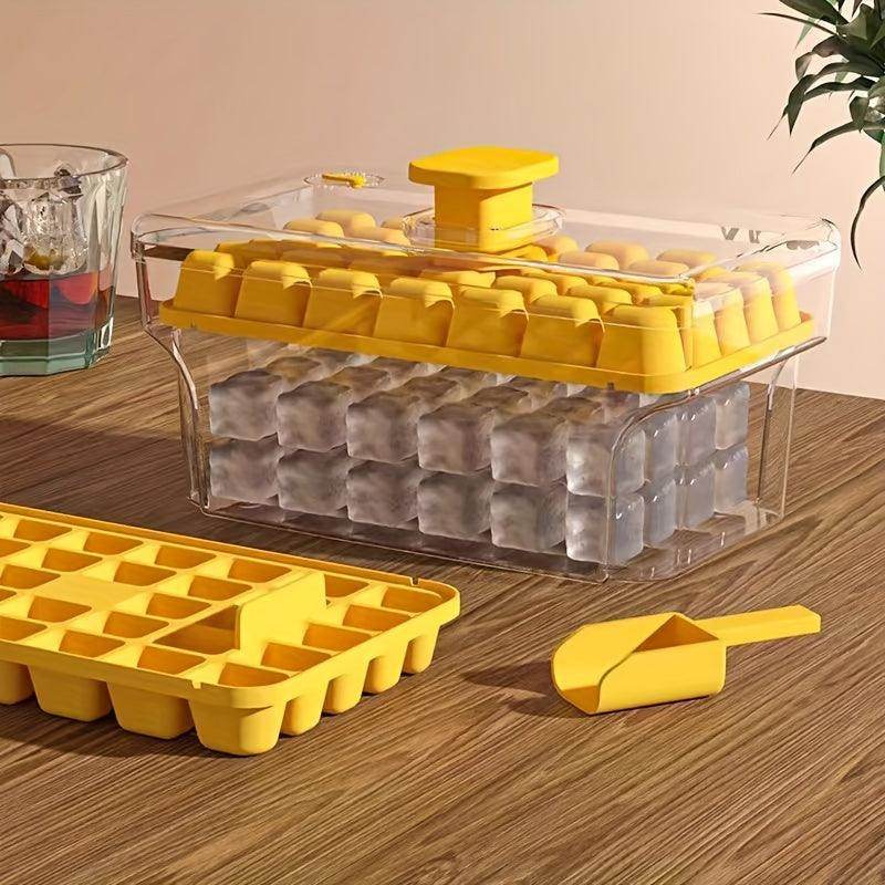 Easy-Release Ice Cube Tray with Lid & Scoop (34/68 Capacity) - My Store