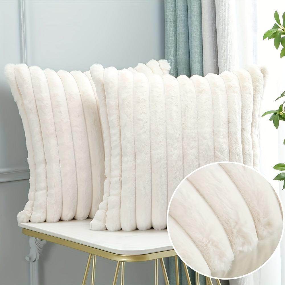 Luxury Faux Fur Plush Decorative Throw Pillow Covers (Pack of 2) - My Store
