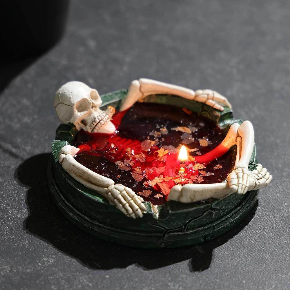Skeleton Rose Aromatherapy Candle & Ashtray - My Store
