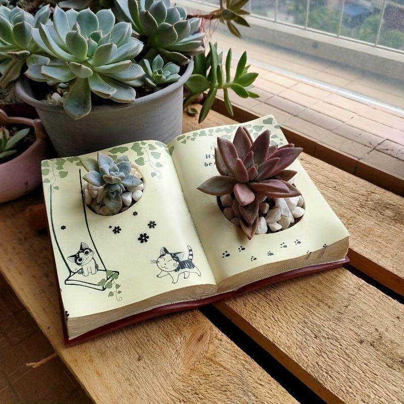 Modern Resin Book Planter - My Store