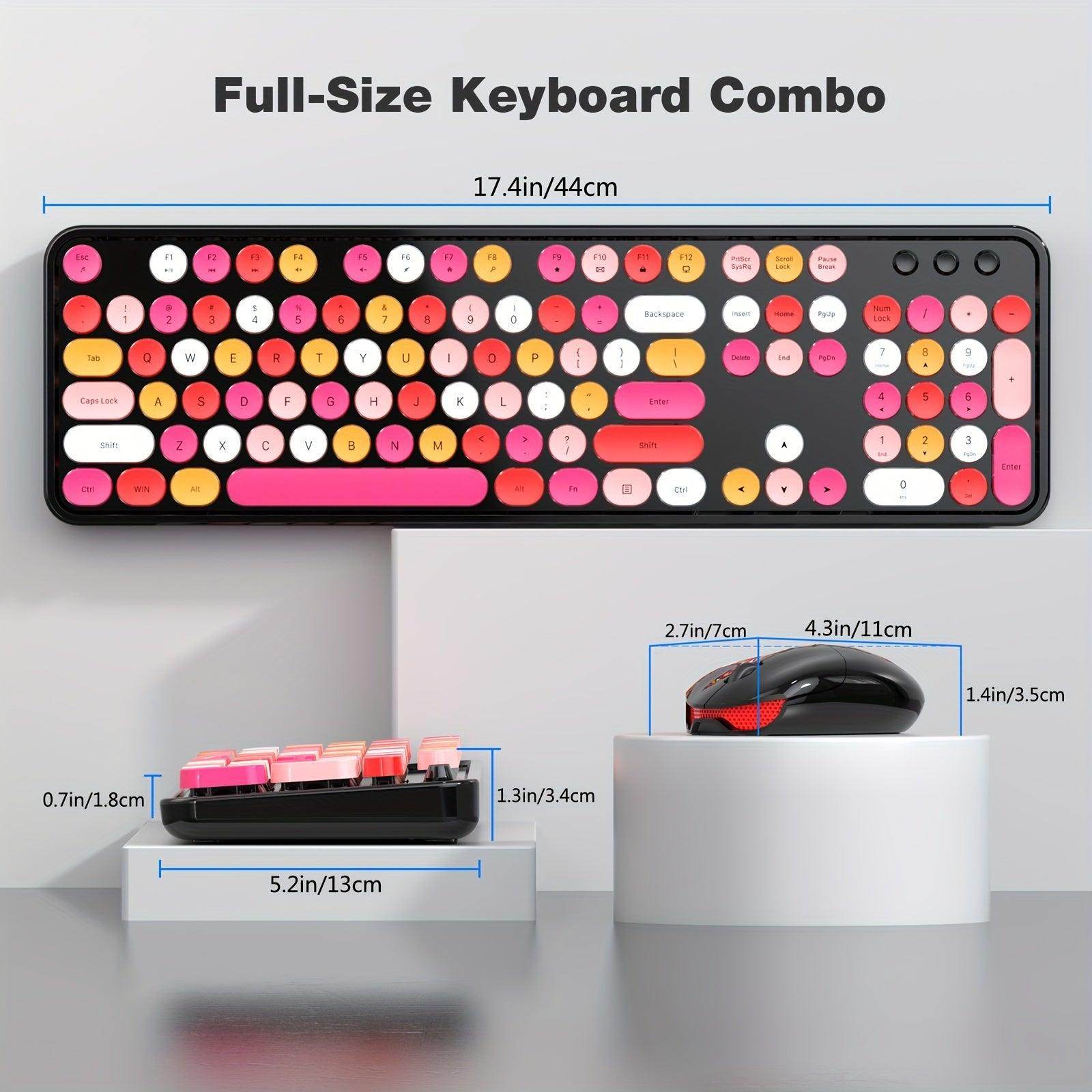 Colorful Full-Size Wireless Keyboard and Mouse Combo - My Store