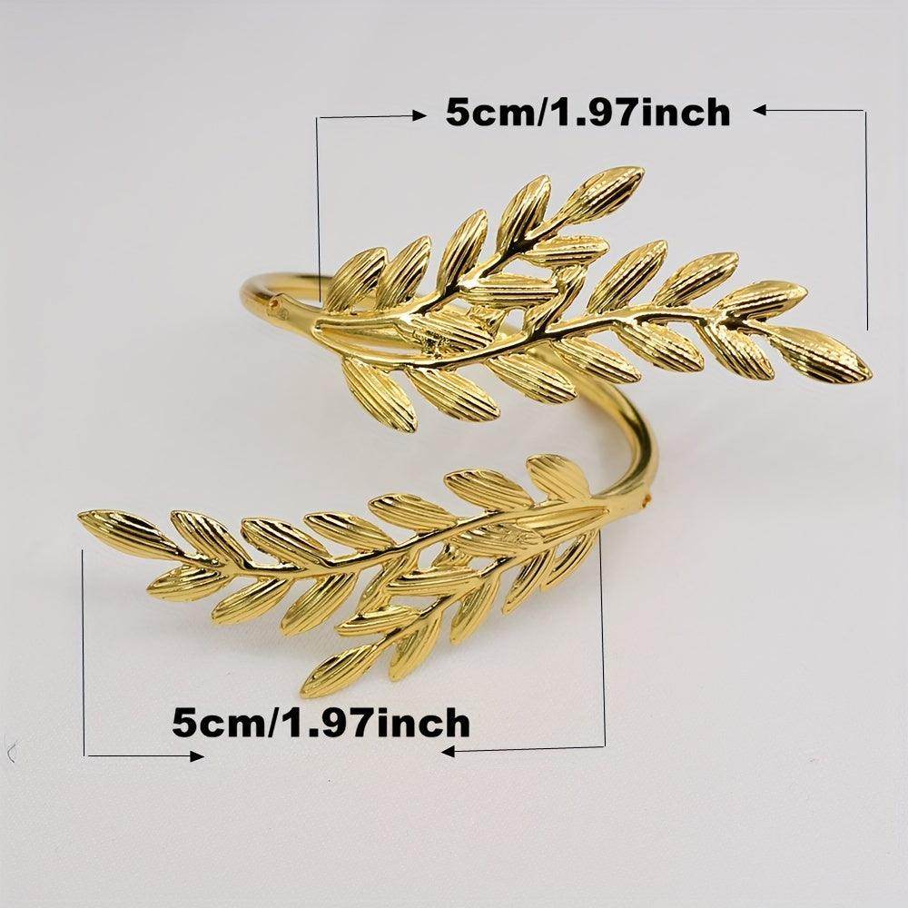 Set Of 6 Wheat Ear Design Iron Napkin Rings - My Store