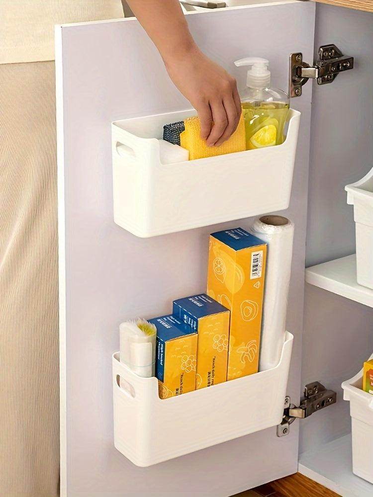 Space-Saving Kitchen Cabinet Door Organizer Bins with Hooks - My Store