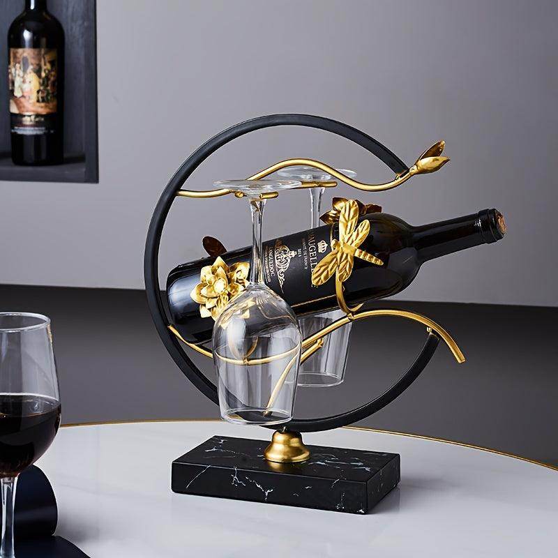 Elegant Metal Wine Rack & Glass Holder - My Store