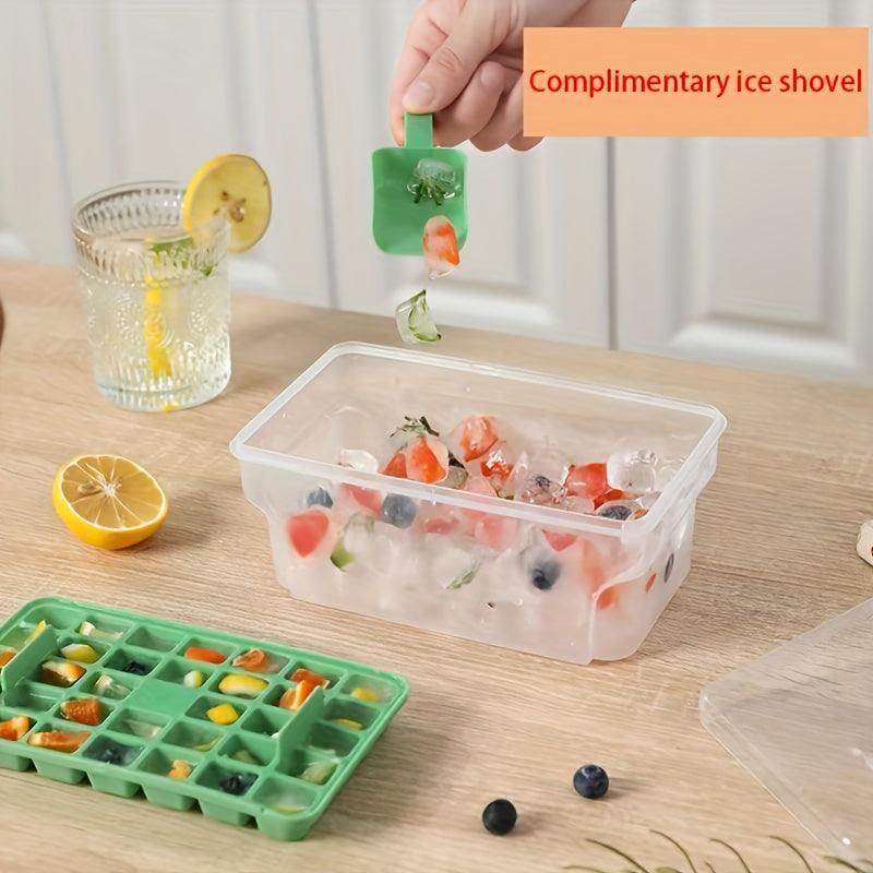 Easy-Release Ice Cube Tray with Lid & Scoop (34/68 Capacity) - My Store