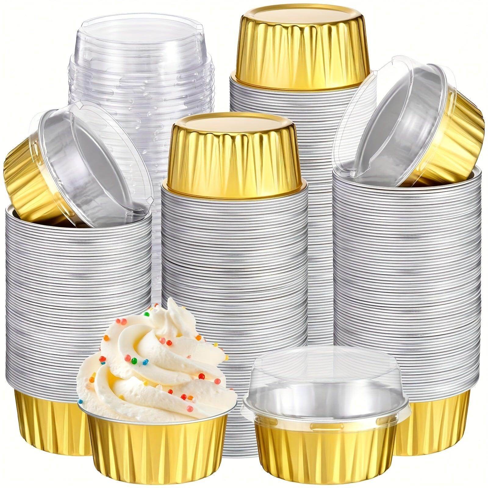 30pcs Mini Aluminum Foil Baking Cups Set with Lids and Spoons - My Store