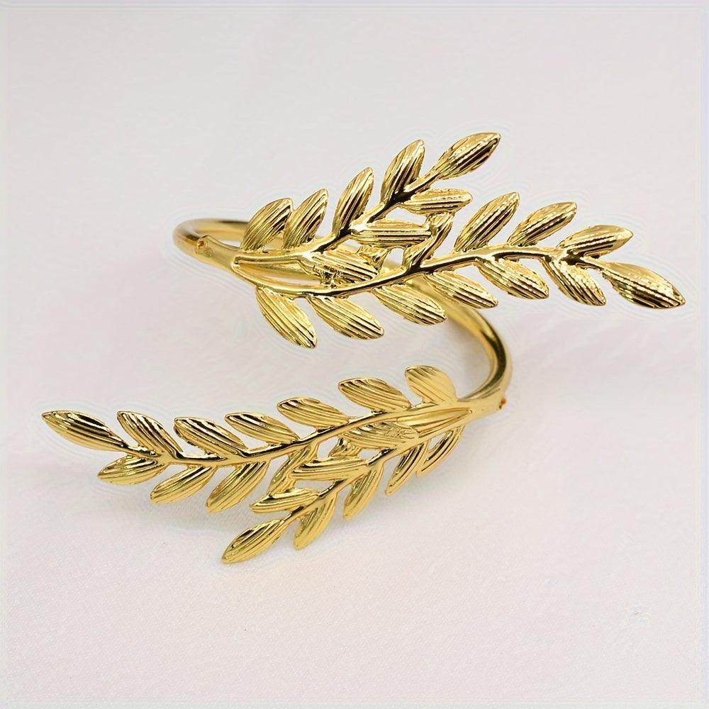 Set Of 6 Wheat Ear Design Iron Napkin Rings - My Store