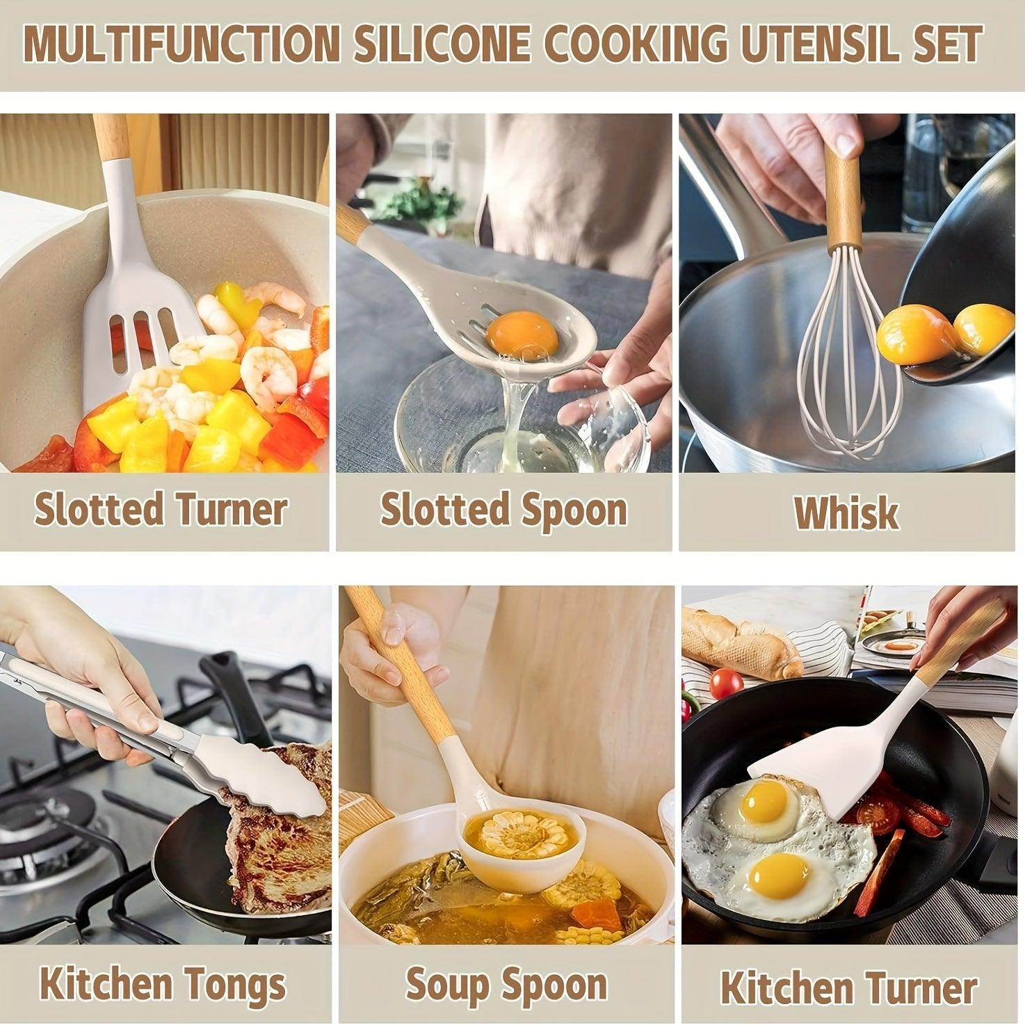 33pcs Silicone Utensil Set with Stand - My Store