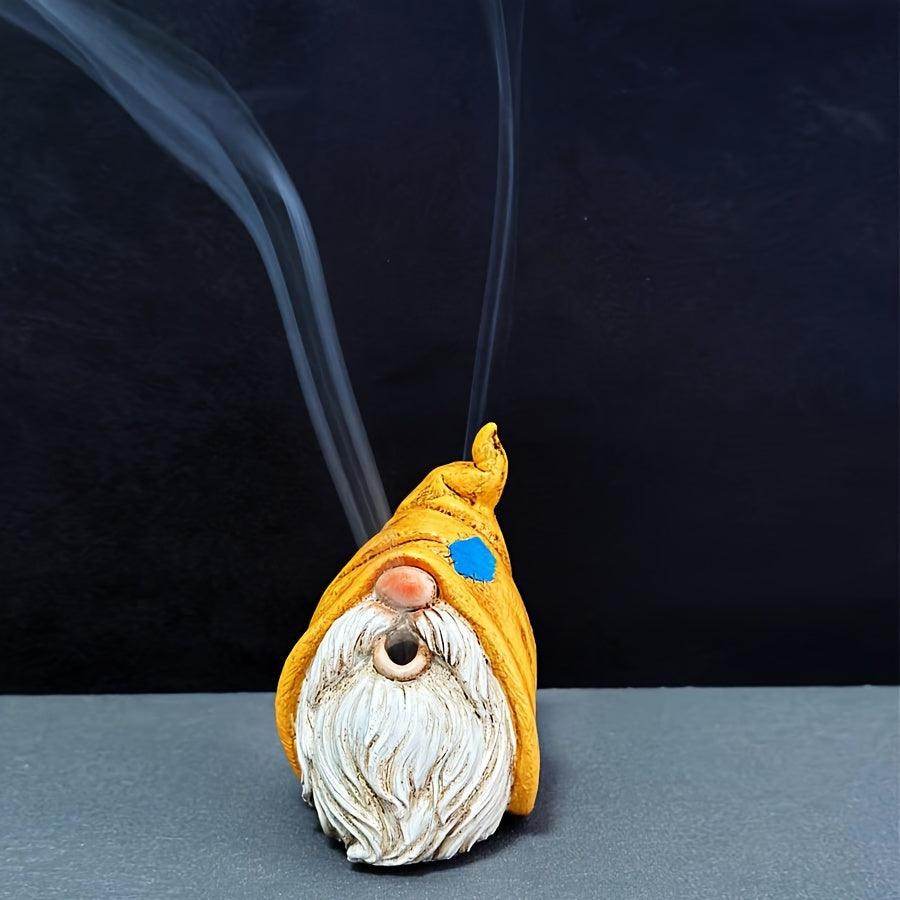 Christmas Gnome Resin Incense Burner with Tweezers - Fragrance-Free, Creative Elf Design for Home & Office Decor, Perfect Holiday Gift - My Store