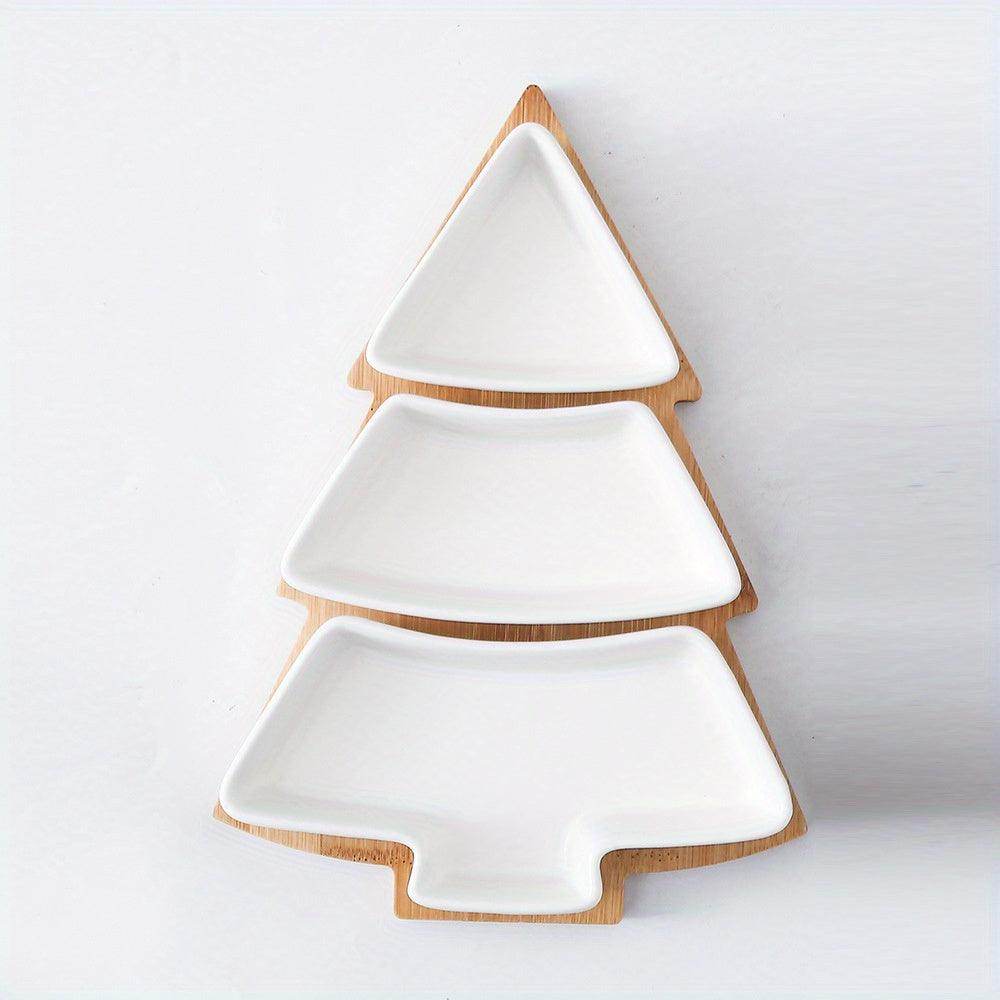Ceramic Christmas Tree-Shaped Breakfast Tray Set - My Store