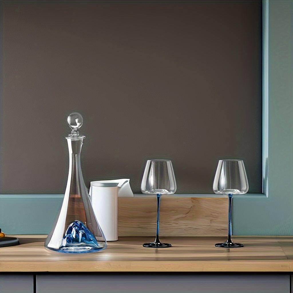 Elegant European Style Blue Ice Mountain Glass Decanter - My Store