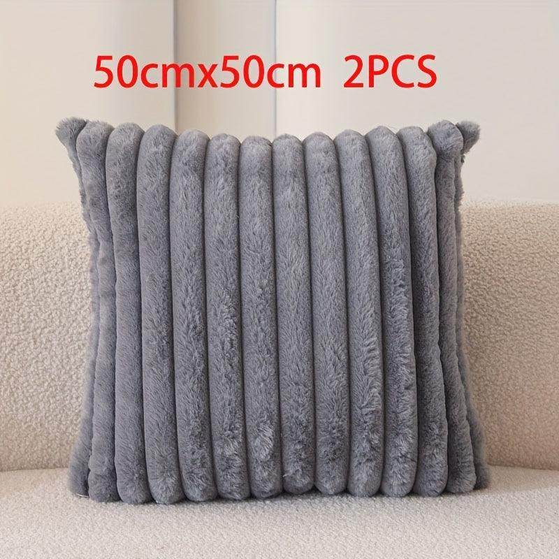 Luxury Faux Fur Plush Decorative Throw Pillow Covers (Pack of 2) - My Store