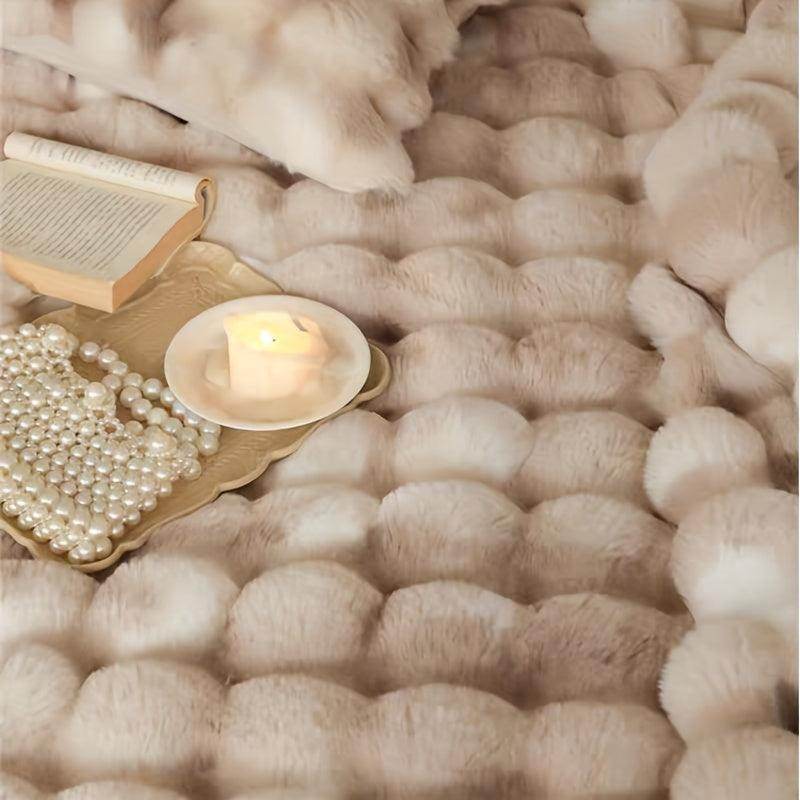 Faux Rabbit Fleece Throw Blanket – Soft & Warm for All Seasons - My Store